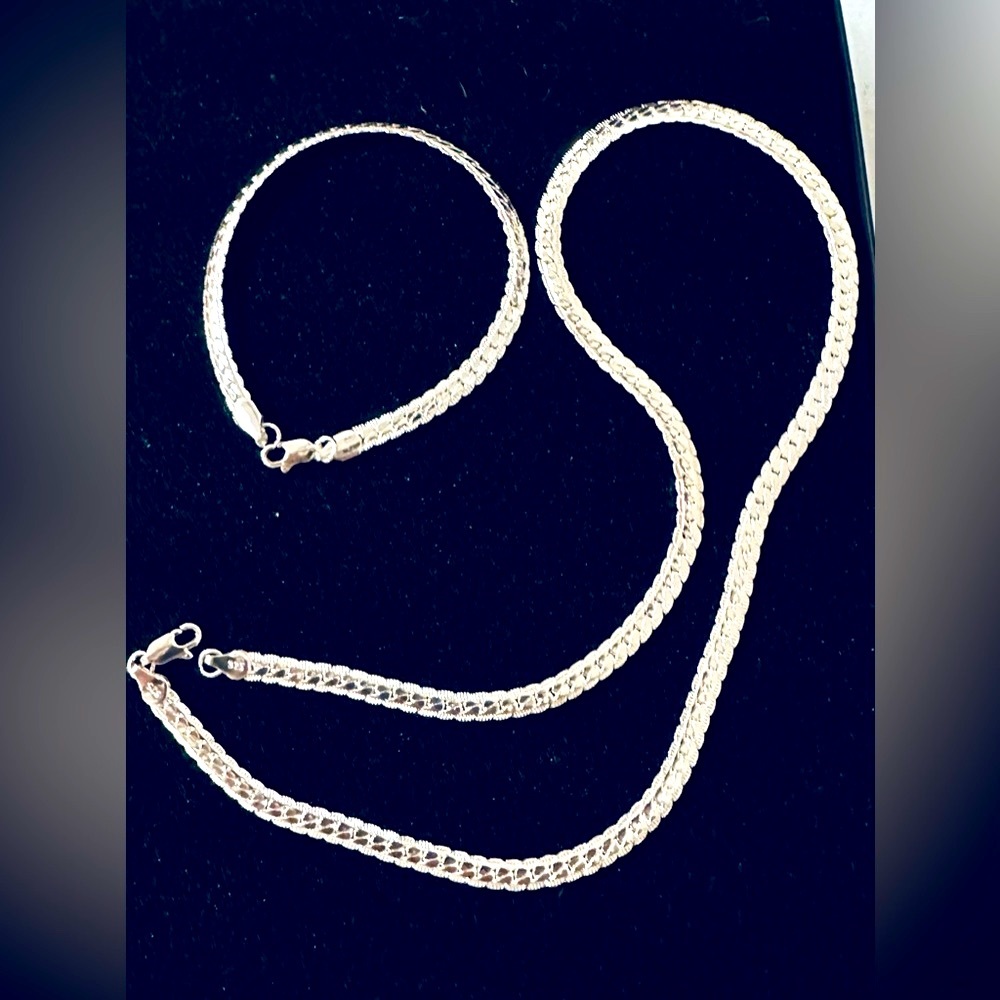 Sterling Silver necklace and bracelet set